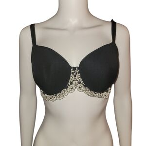 Wacoal Bra Lace Underwire 38D Black White